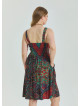 V Neck Robe Black Patterned Plus Size Dress 4585